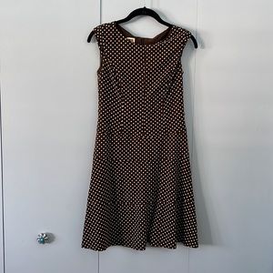 Anne Klein Brown and Cream Polka Dot Shift Dress
